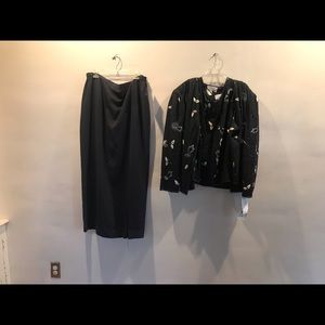 Two-piece beaded top with a beautiful long skirt